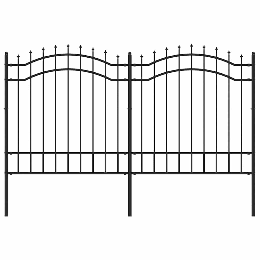 Recinzione da Giardino Woerden con Punta a Lancia Nera 240x125 cm in Acciaio