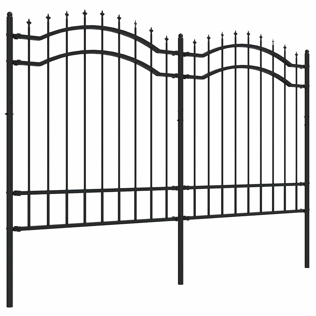 Recinzione da Giardino Woerden con Punta a Lancia Nera 240x125 cm in Acciaio