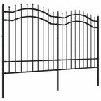 Recinzione da Giardino Woerden con Punta a Lancia Nera 240x125 cm in Acciaio