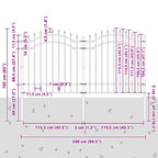 Recinzione da Giardino Woerden con Punta a Lancia Nera 240x125 cm in Acciaio