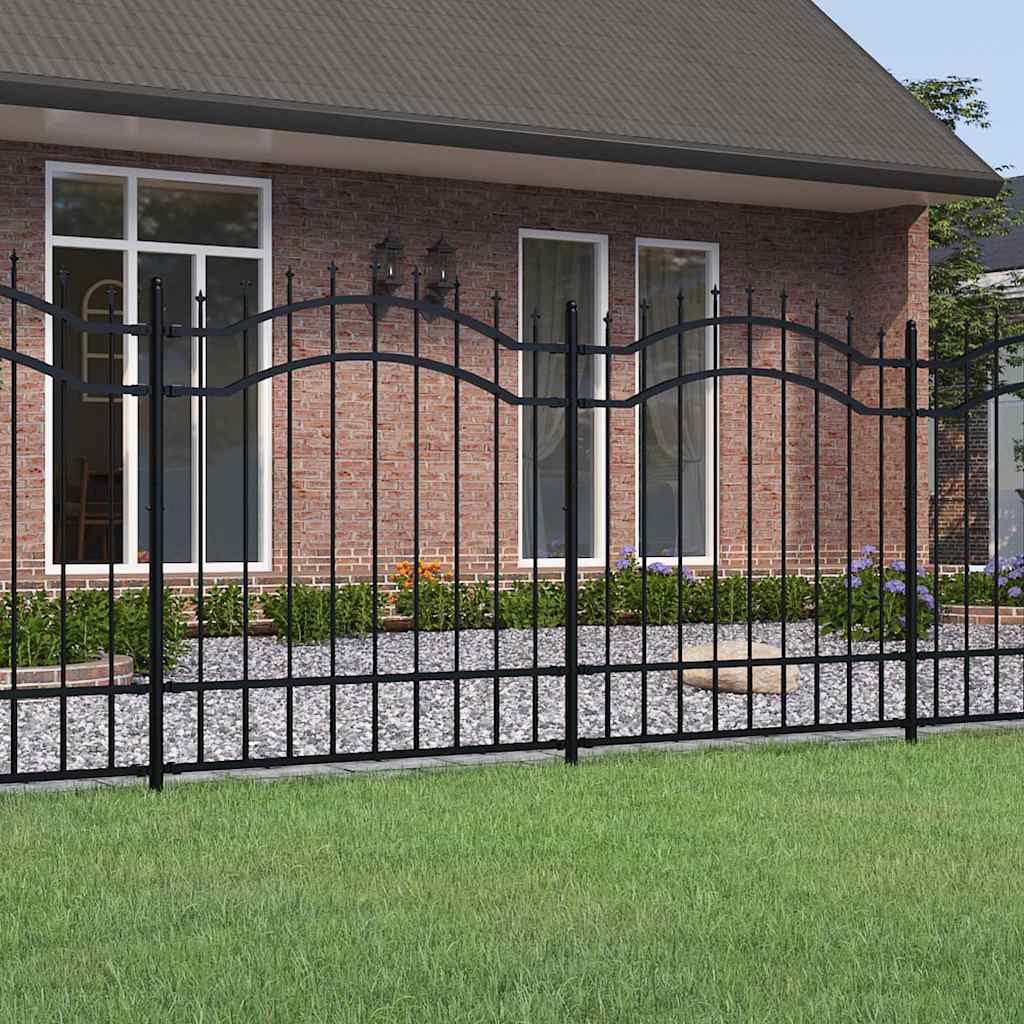 Recinzione da Giardino Woerden con Punta a Lancia Nera 240x125 cm in Acciaio