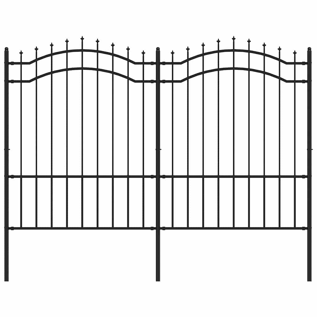Recinzione da Giardino Woerden con Punta a Lancia Nera 240x150 cm in Acciaio