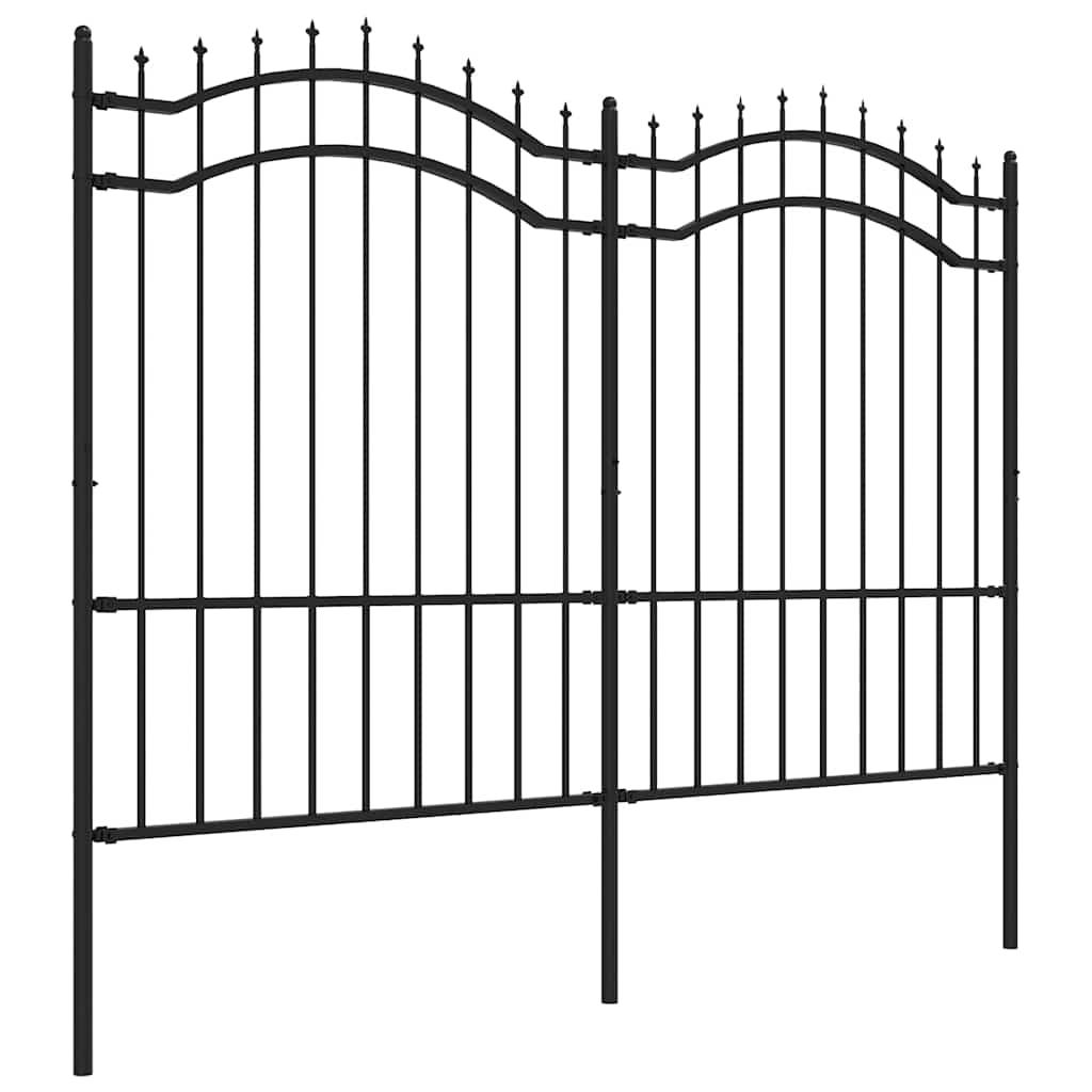 Recinzione da Giardino Woerden con Punta a Lancia Nera 240x150 cm in Acciaio