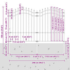 Recinzione da Giardino Woerden con Punta a Lancia Nera 240x150 cm in Acciaio