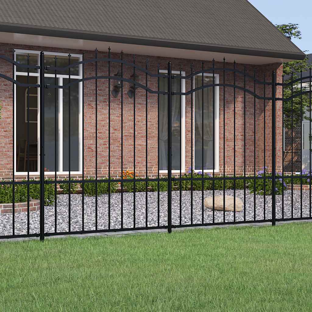 Recinzione da Giardino Woerden con Punta a Lancia Nera 240x150 cm in Acciaio