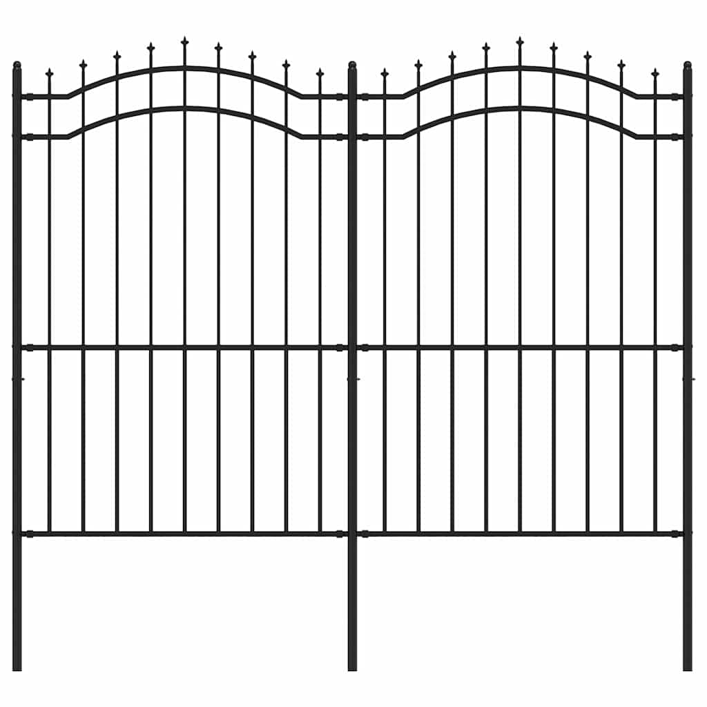 Recinzione da Giardino Woerden con Punta a Lancia Nera 240x175 cm in Acciaio