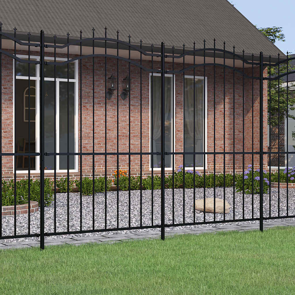 Recinzione da Giardino Woerden con Punta a Lancia Nera 240x175 cm in Acciaio