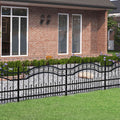 Recinzione da Giardino KAMPEN con Punta a Lancia Nera 240x75 cm in Acciaio