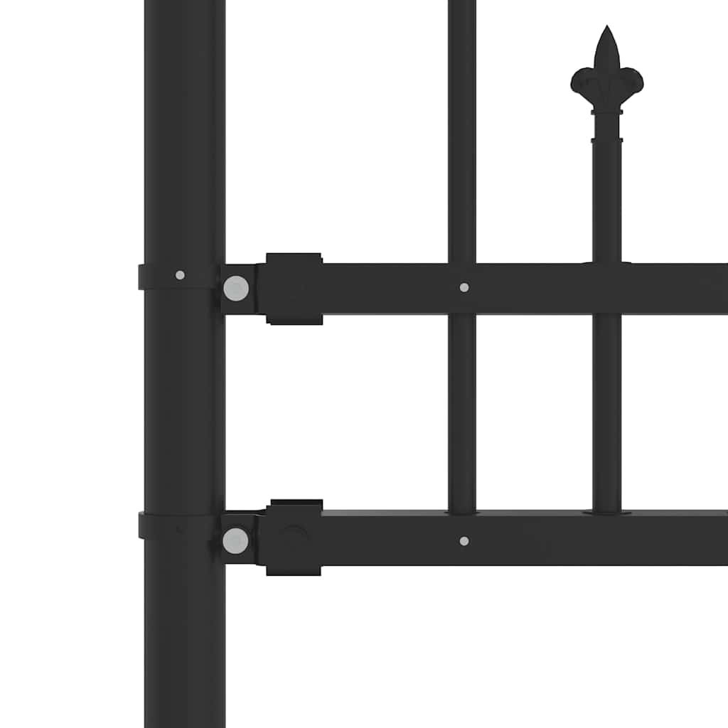 Recinzione da Giardino KAMPEN con Punta a Lancia Nera 240x100 cm Acciaio