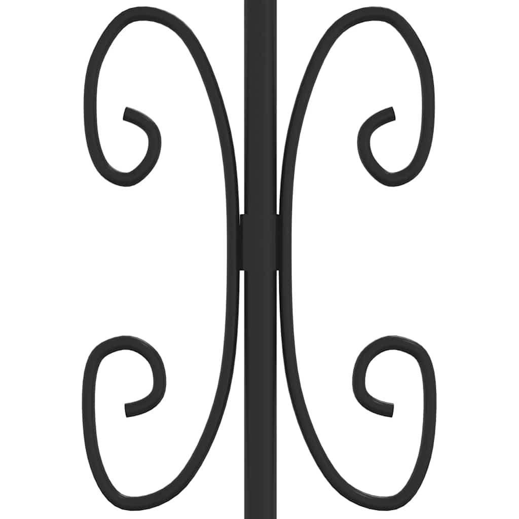 Recinzione da Giardino KAMPEN con Punta a Lancia Nera 240x100 cm Acciaio