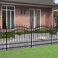 Recinzione da Giardino KAMPEN con Punta a Lancia Nera 240x100 cm Acciaio