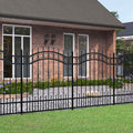 Recinzione da Giardino KAMPEN con Punta a Lancia Nera 240x125 cm in Acciaio Verniciato