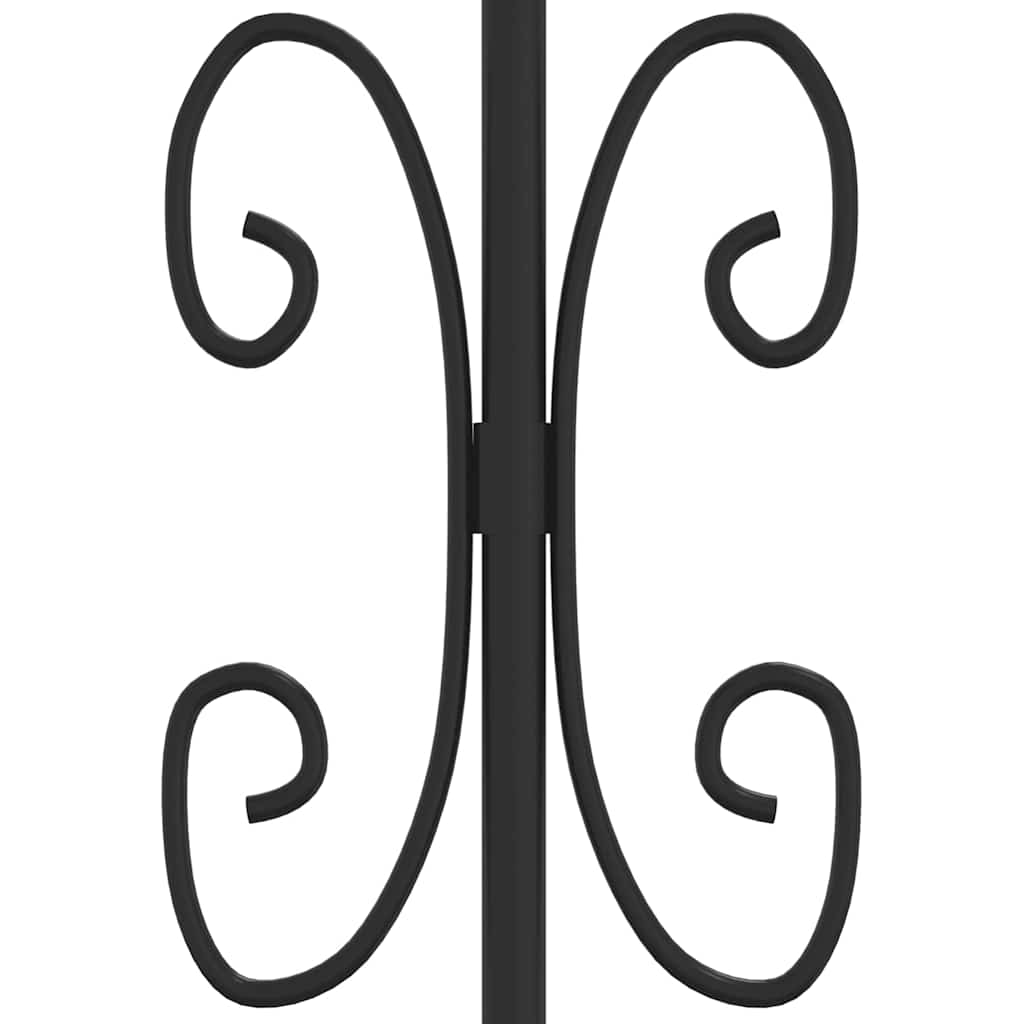 Recinzione da Giardino KAMPEN con Punta a Lancia Nera 240x150 cm in Acciaio