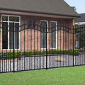 Recinzione da Giardino KAMPEN con Punta a Lancia Nera 240x150 cm in Acciaio