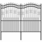 Recinzione da giardino KAMPEN con punta a lancia nera 240x175 cm in acciaio verniciato
