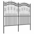 Recinzione da giardino KAMPEN con punta a lancia nera 240x175 cm in acciaio verniciato