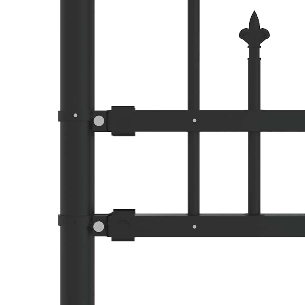Recinzione da giardino KAMPEN con punta a lancia nera 240x175 cm in acciaio verniciato