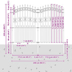 Recinzione da giardino KAMPEN con punta a lancia nera 240x175 cm in acciaio verniciato