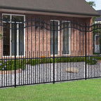 Recinzione da giardino KAMPEN con punta a lancia nera 240x175 cm in acciaio verniciato