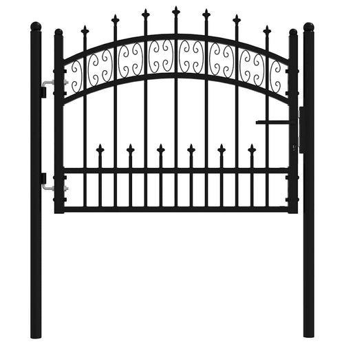 Cancello per recinzione KAMPEN con punta a lancia Nero 103x75 cm acciaio verniciato