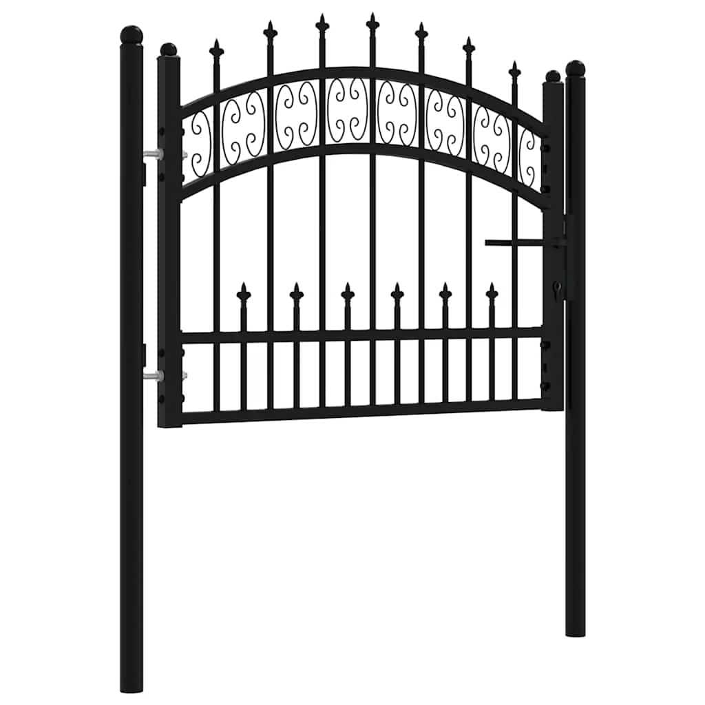 Cancello per recinzione KAMPEN con punta a lancia Nero 103x75 cm acciaio verniciato