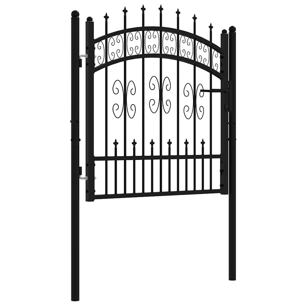 Cancello per recinzione KAMPEN con punta a lancia Nero 103x100 cm acciaio verniciato a polvere