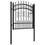 Cancello per recinzione KAMPEN con punta a lancia Nero 103x100 cm acciaio verniciato a polvere