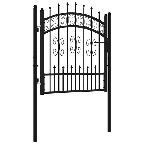 Cancello per recinzione KAMPEN con punta a lancia Nero 103x100 cm acciaio verniciato a polvere