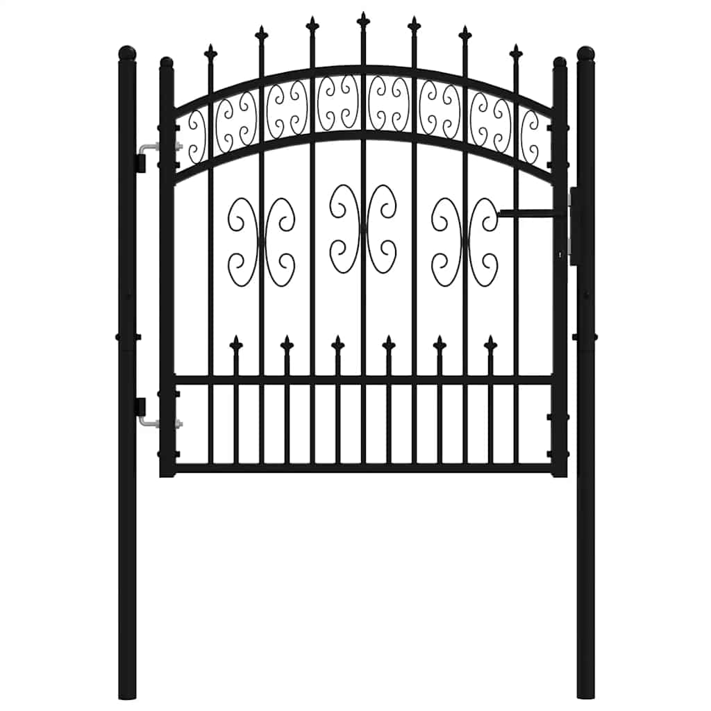 Cancello per recinzione KAMPEN con punta a lancia Nero 103x100 cm acciaio verniciato a polvere