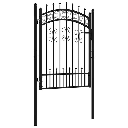 Cancello per recinzione KAMPEN con punta a lancia Nero 103x125 cm acciaio verniciato