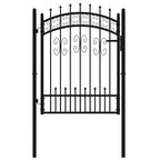 Cancello per recinzione KAMPEN con punta a lancia Nero 103x125 cm acciaio verniciato
