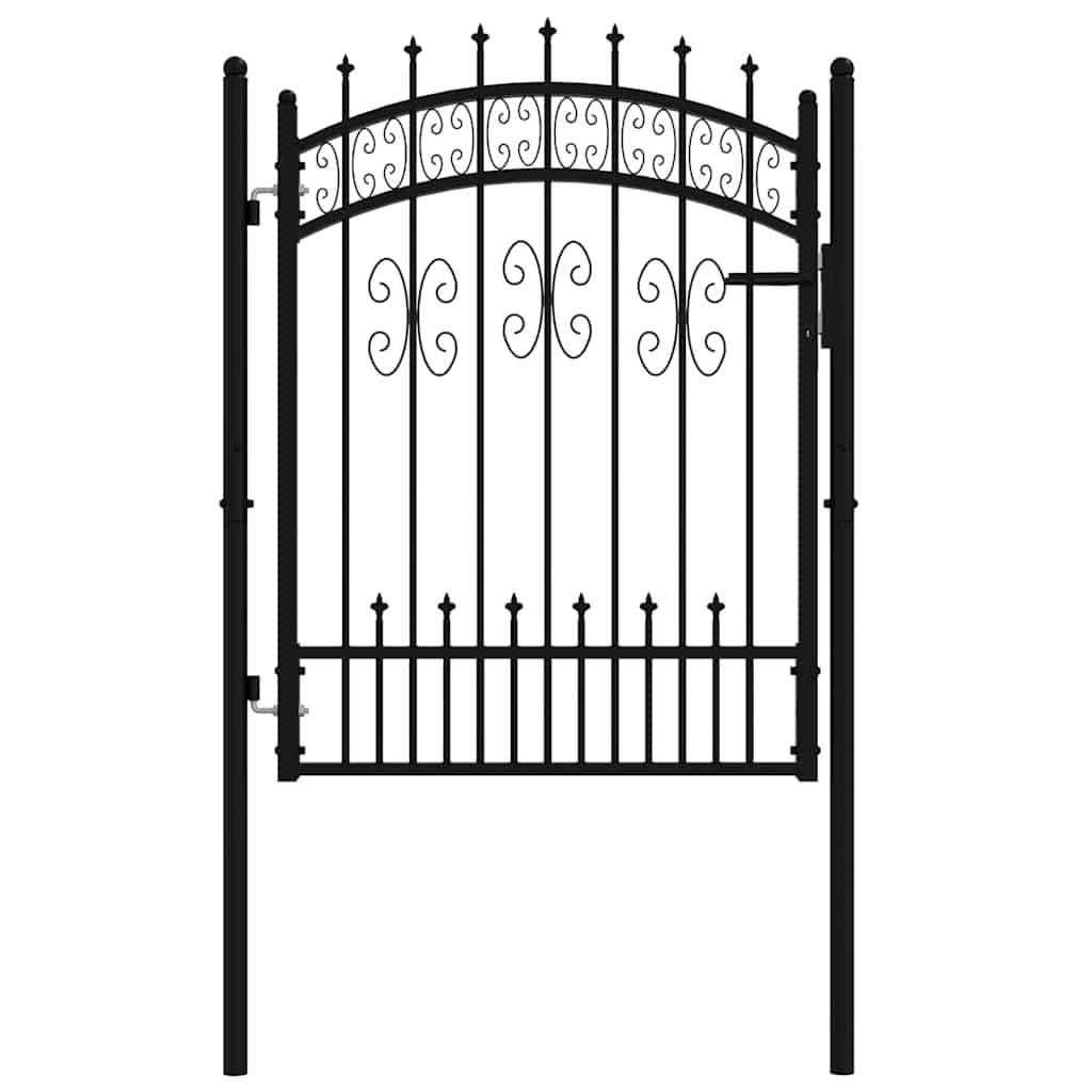 Cancello per recinzione KAMPEN con punta a lancia Nero 103x125 cm acciaio verniciato
