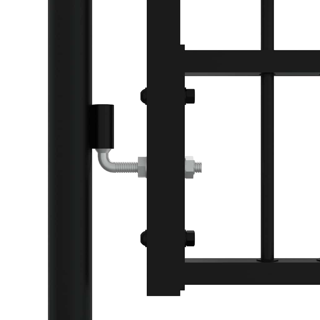Cancello per recinzione KAMPEN con punta a lancia Nero 103x125 cm acciaio verniciato