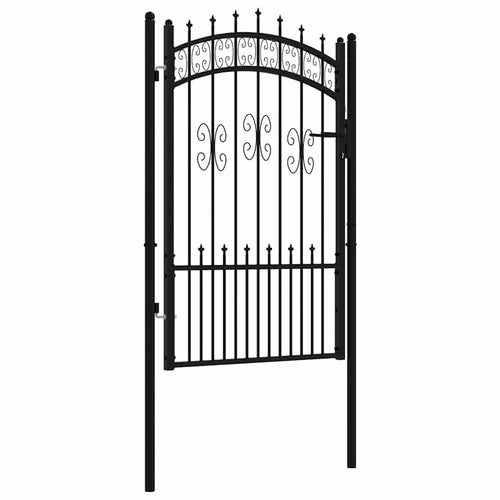 Cancello per recinzione KAMPEN con punta a lancia Nero 103x150 cm acciaio verniciato