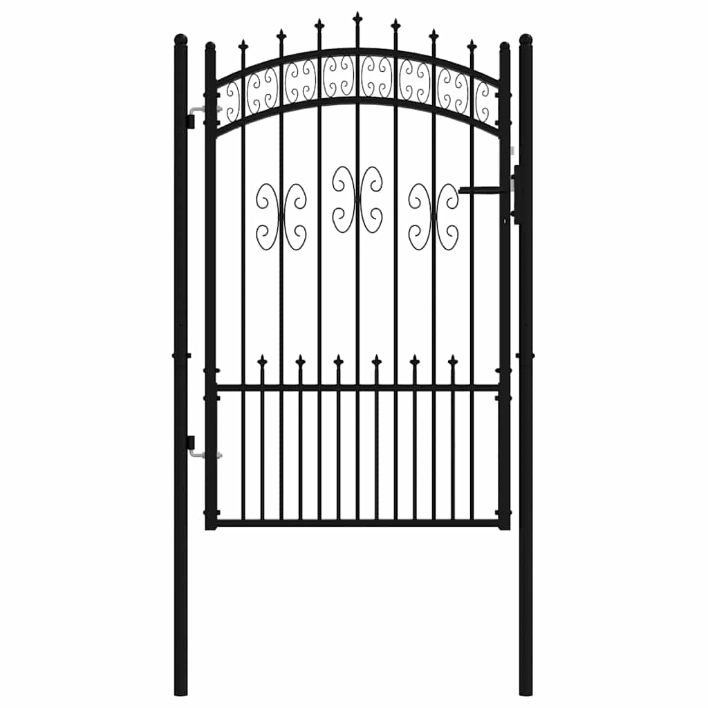 Cancello per recinzione KAMPEN con punta a lancia Nero 103x150 cm acciaio verniciato