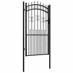 Cancello per recinzione KAMPEN con punta a lancia Nero 103x175 cm in acciaio
