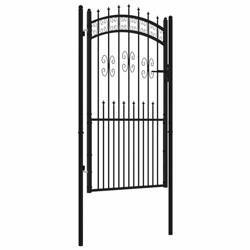 Cancello per recinzione KAMPEN con punta a lancia Nero 103x175 cm in acciaio