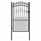 Cancello per recinzione KAMPEN con punta a lancia Nero 103x175 cm in acciaio