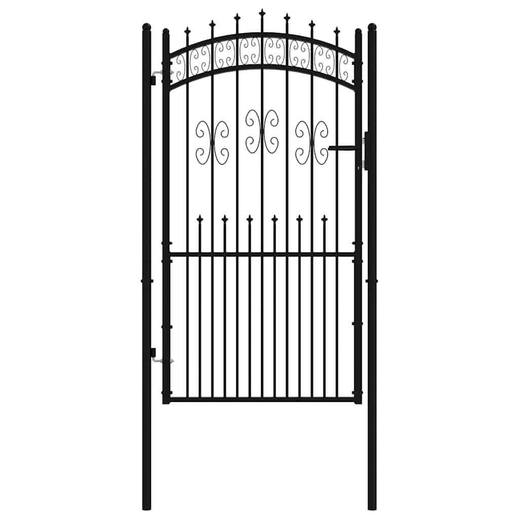 Cancello per recinzione KAMPEN con punta a lancia Nero 103x175 cm in acciaio