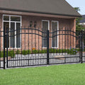 Cancello per recinzione KAMPEN con punta a lancia nero 302x125 cm in acciaio verniciato