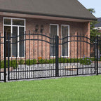 Cancello per recinzione KAMPEN con punta a lancia nero 302x125 cm in acciaio verniciato