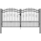 Cancello per recinzione KAMPEN con punta a lancia Nero 302x150 cm acciaio