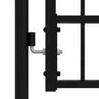 Cancello per recinzione KAMPEN con punta a lancia Nero 302x150 cm acciaio