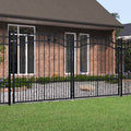 Cancello per recinzione KAMPEN con punta a lancia Nero 302x150 cm acciaio