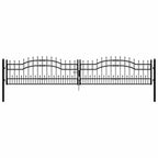 Cancello per recinzione KAMPEN con punta a lancia Nero 394,5x78 cm acciaio