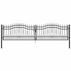 Cancello per recinzione KAMPEN con punta a lancia 394,5x100 cm acciaio nero