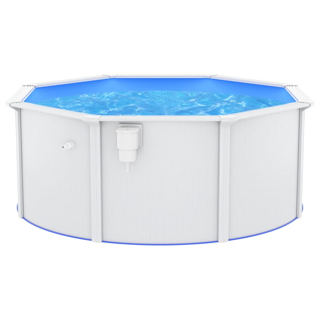 Piscina fuori terra con pareti in acciaio 300x120 cm bianca