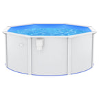 Piscina fuori terra con pareti in acciaio 300x120 cm bianca