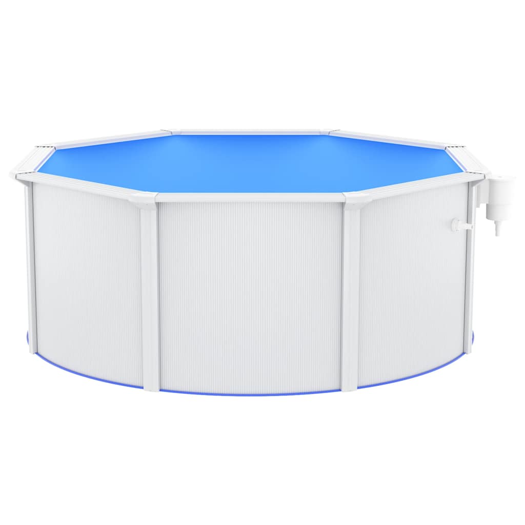Piscina fuori terra con pareti in acciaio 300x120 cm bianca