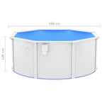 Piscina fuori terra con pareti in acciaio 300x120 cm bianca